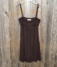 Isaac Mizrahi Target 4 Midi Dress Brown Pleated Whimsigoth Moody Earthy Indie