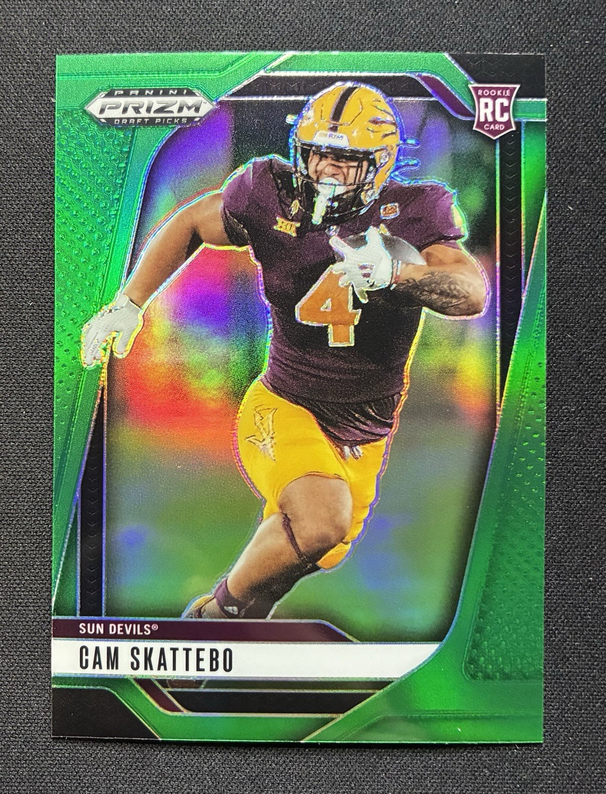 2025 Panini Prizm Draft Picks Green Prizm Cam Skattebo RC #9