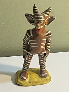 Vintage El Diablo Brown Devil Ocumicho Pottery 7.5" Figure Mexican Folk Art