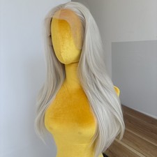 Glueless Lace Front Wigs Long Straight Bleach blonde Synthetic Hair