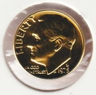 24k Gold Plate Rare Old US 1975 Liberty Roosevelt Dime Collector Collection Coin