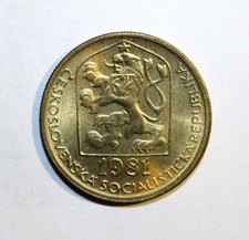 S6 - Czechoslovakia 20 Haleru 1981 Brilliant Uncirculated Coin - Czech Lion