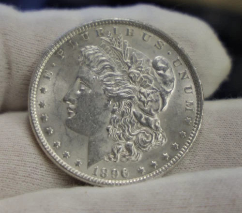 1896 US Morgan Silver Dollar AU (Cleaned)