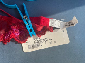 Vintage Lise Charmel Designer French Lingere Bra - Rose de Vent -Rouge Eclat 32B