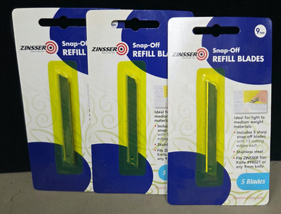 Zinnsser Snap-off Refill Blades 9mm set of 3 packs(5 blades per pack)
