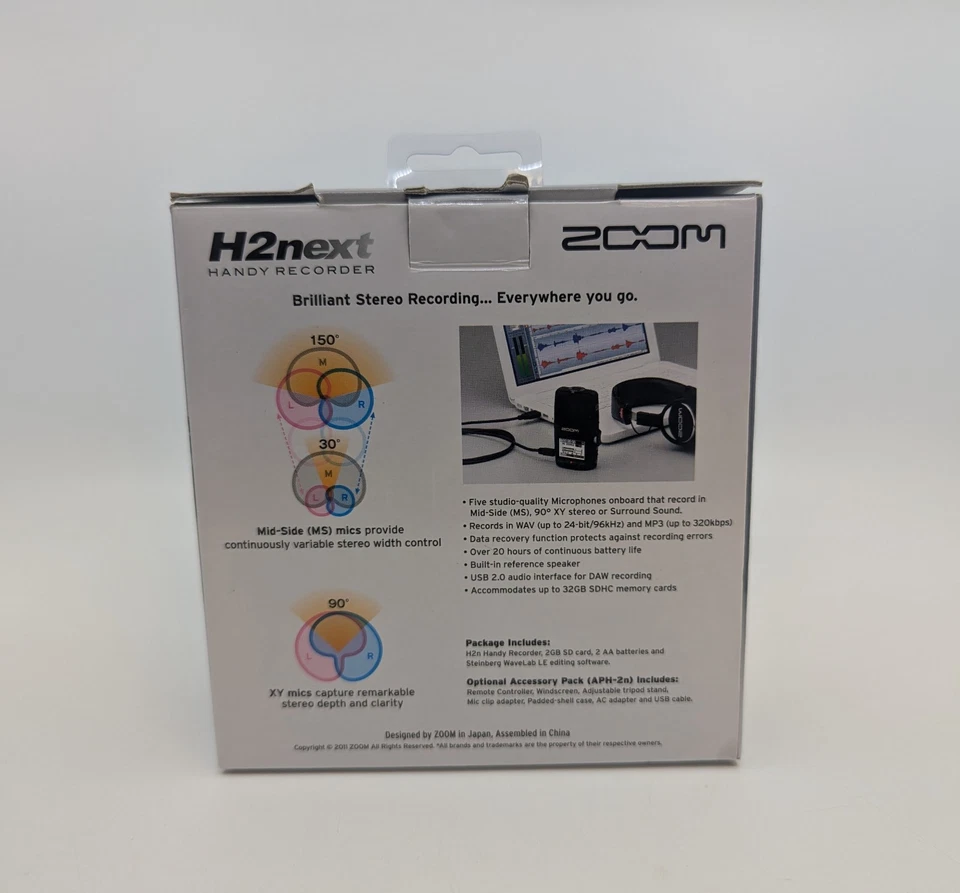 Zoom H2next handlicher tragbarer Recorder 5 integrierte Mikrofone - Bild 4 von 4