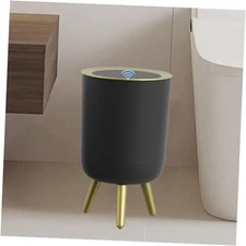  Bathroom Trash Can with Automatic Lid, 1.8 Gallon 7 L / Black Motion Sensor