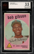 1959 Topps #514 Bob Gibson Rookie Card HOF RC CARDINALS - BVG 3.5 VERY GOOD+