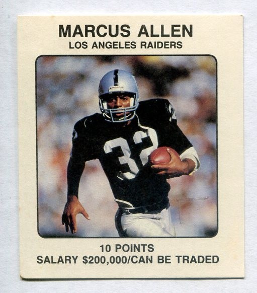 Marcus Allen 1989 NFL Franchise Game card (RAIDERS - USC - HOF)