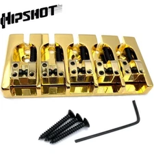 NEW Hipshot 5A500BG 5-String A Style BRASS Bass Bridge .750" Spacing - GOLD