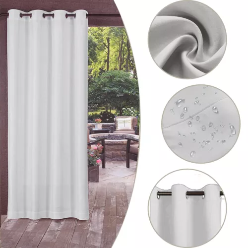 1/2 Stück Wasserdicht Outdoor Terrasse Vorhänge 52" Breit Sichtschutz Verdunkelung Pergola Schatten - Bild 21 von 124