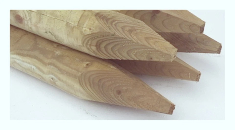 25 x Wooden Fence Posts 1.8m (6ft) tall x 75mm dia. pressure treated wood - Image 3 of 4