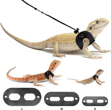 Bearded Dragon Harness and Leash Adjustable Leather Lizard Reptiles