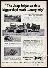 1954 Jeep CJ Universal Ringwood Illinois farm cattle 4 photo Willys vintage ad