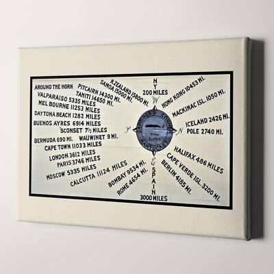 Gardiner's Corner Sign, Nantucket Massachusetts Vintage Canvas Print Wall Art