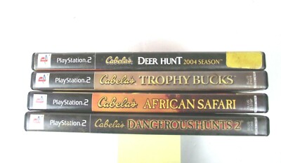 PS2 Lot Of 4 Cabela's Deer Hunt Trophy Bucks African Safari Dangerous (bin hhh)