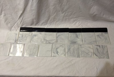 Lot Of 6 Vintage White Grey Marble Plastic Tile 4 1 4 Wall