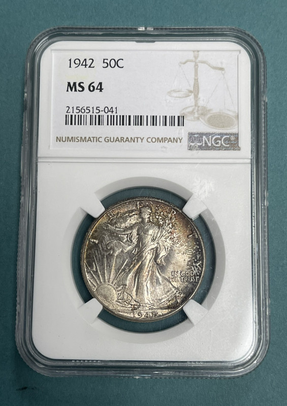 1942 Walking Liberty Half Dollar NGC MS64