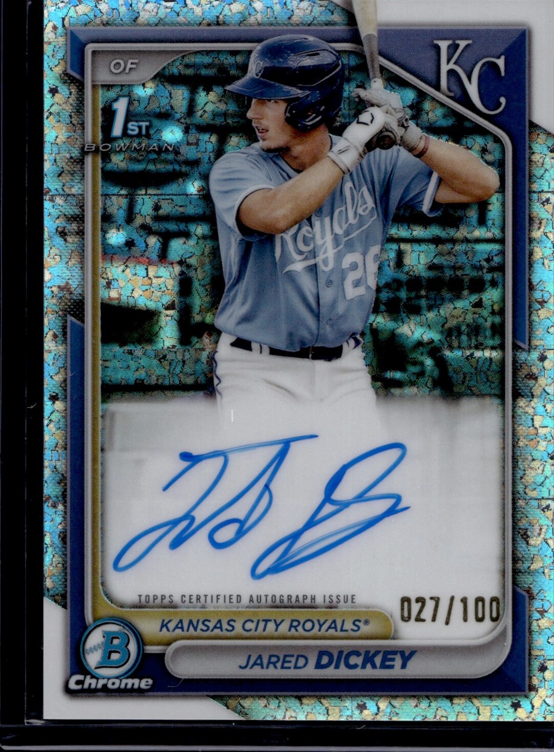 2024 Bowman Chrome Jared Dickey #CPA-JDI 1st Mini Diamond Refractor Auto /100