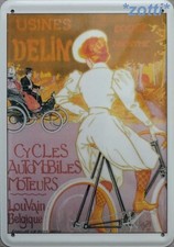 Blechpostkarte Fahrrad Usines Delin Lou Vain Belgique Räder Fahrrad +