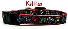 Kitties cat or small dog collar 1/2" or 5/8" wide adjustable handmade or leash