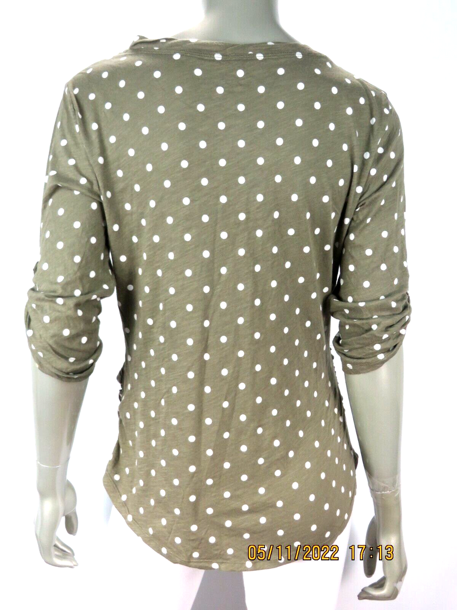 NEW YORK & COMPANY SZ L Cotton Reseda Green White Polka Dots Shirt Blouse Top | eBay NEW YORK & COMPANY SZ L Cotton Reseda Green White Polka Dots Shirt Blouse Top | eBay