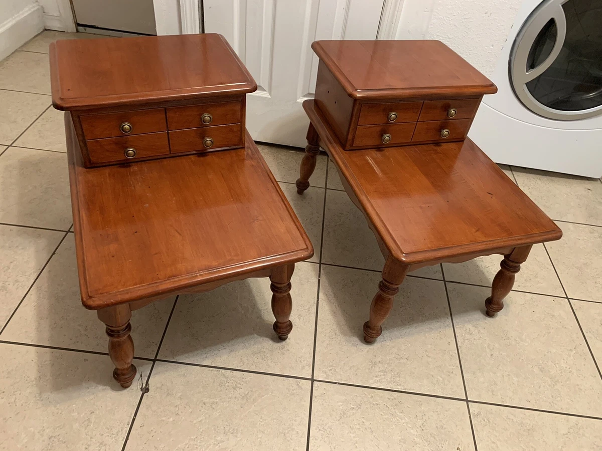 Vintage Pair Of Mid Century Modern Two Tier End Tables eBay