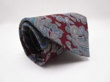 Surrey Tie Maroon Multi Color Geometric Necktie 56 x 3.75 New