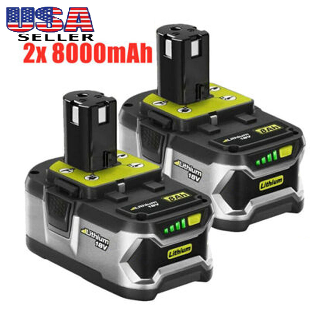 8.0Ah 18Volt For RYOBI P108 18V For One Plus High Capacity Lithium Ion Battery
