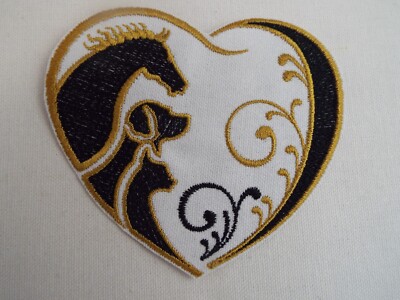 Dog Cat Horse Heart Pets Embroidery Iron-on Patch