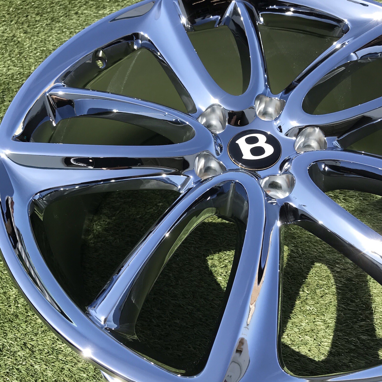 22" BENTLEY 2023 CONTINENTAL RIMS OEM GENUINE SET NEW CHROME PERFERCT SET 4 FACT