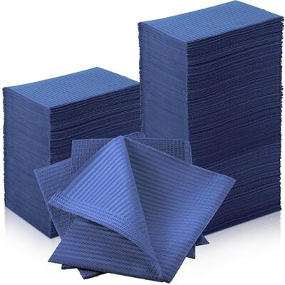 Disposable Dental Bibs 13''x18'', 3-Ply Waterproof Tattoo Bibs- 500/pk Navy Blue