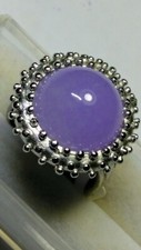 BEAUTIFUL MAUVE CHALCEDONY IN STERLING SILVER DESIGNER RING SIZE 7.0-7.25