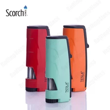 ❤️TESLA® Coil Lighters Triple Flame Torch Lighter w/ Cigar Punch