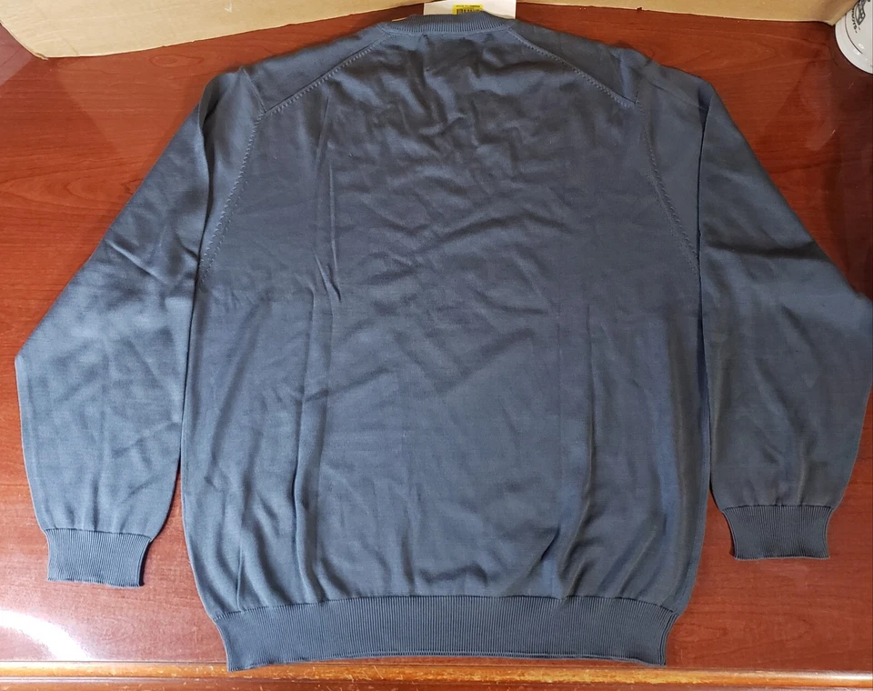 Pussers West Indies Mens Large Sweater Long Sleeve Vneck  Grayish Teal L NWT - Imagem 2 de 3