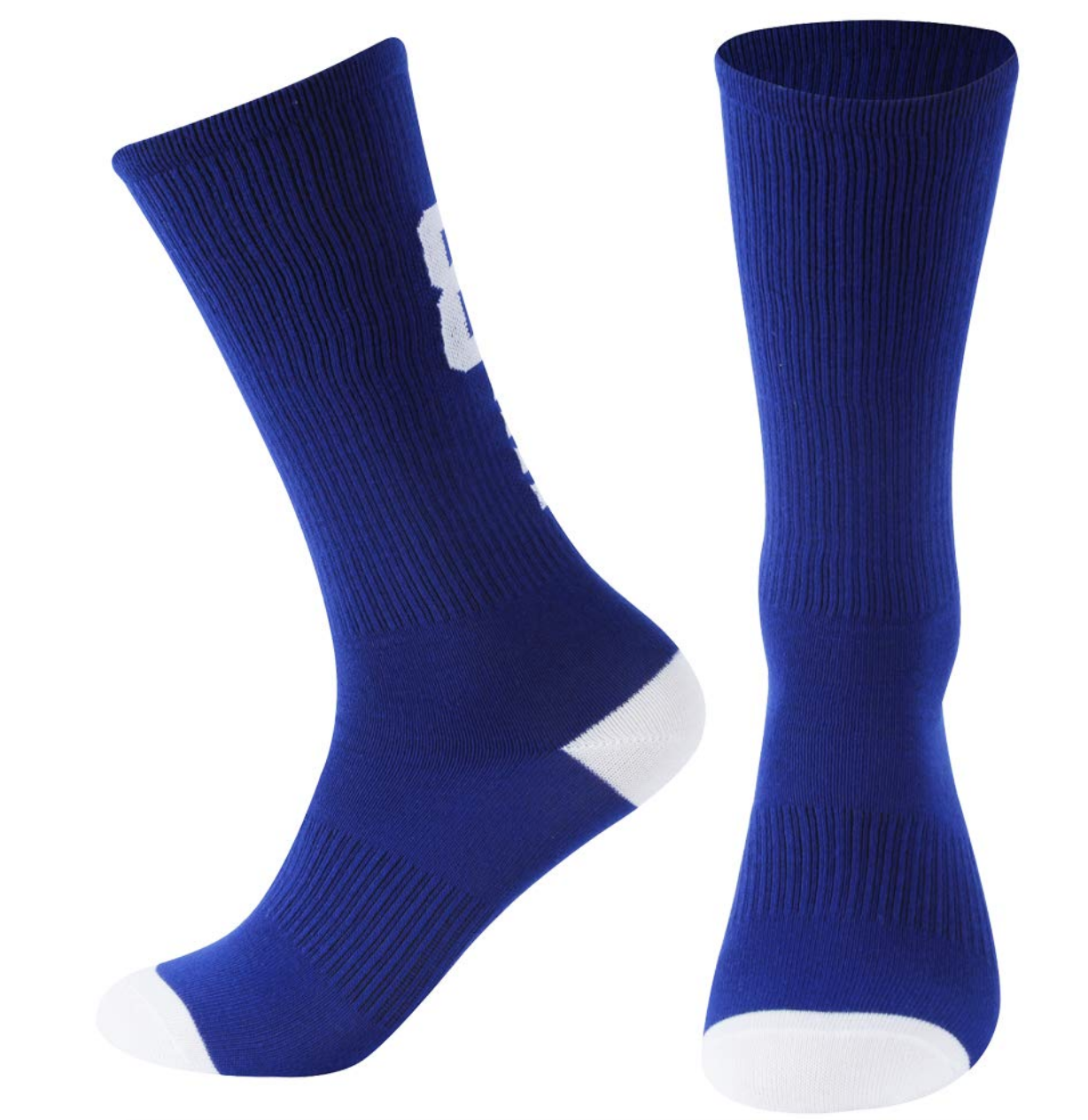 BABIBEAN A5415 Boys School Blue Crew Socks For Football #34 Size Small