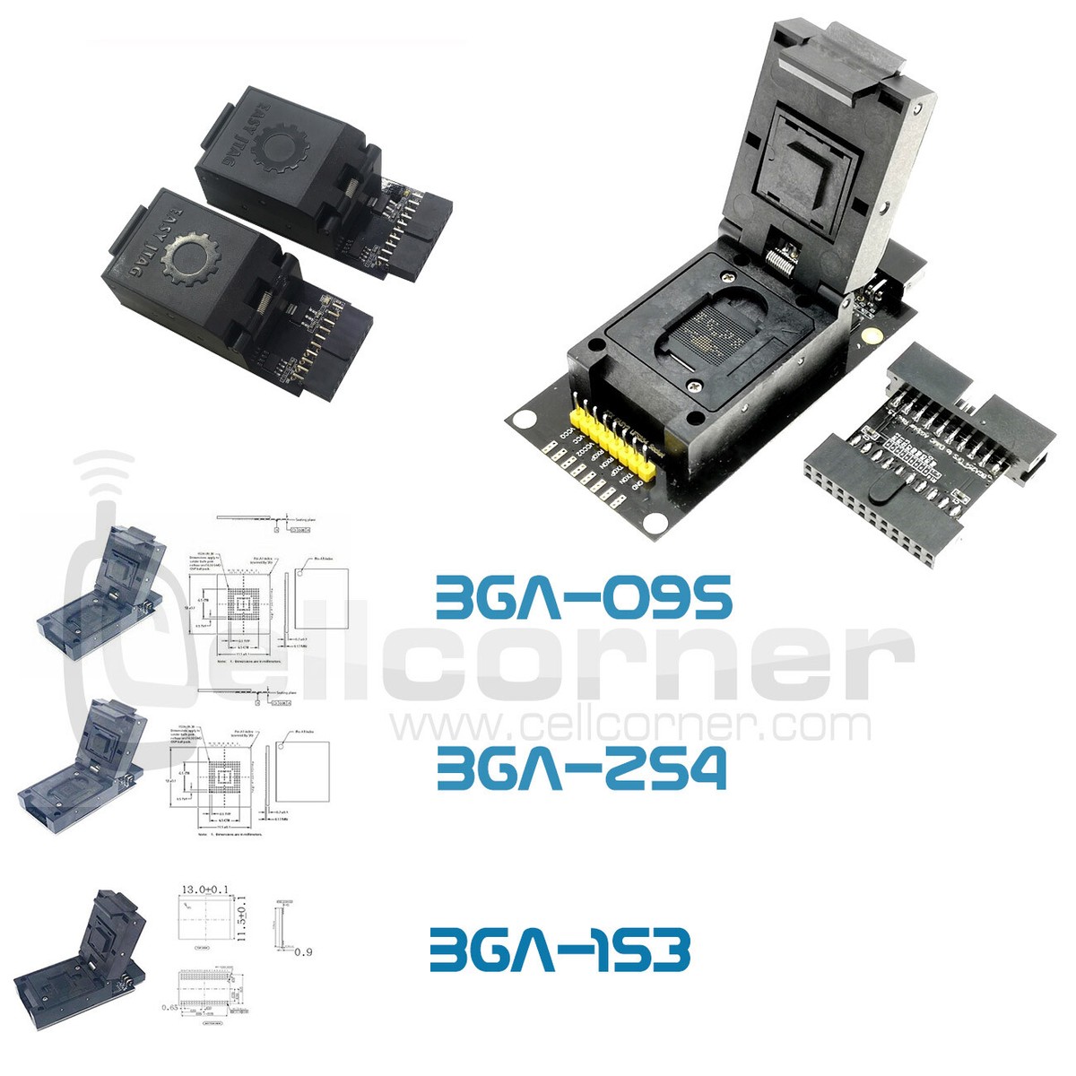 COMPLETE Z3X EASY JTAG UFS KIT SOCKET ADAPTER SET BGA-95 BGA-254