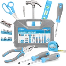 Hi-Spec 42Pc Blue Household DIY Tool Set. Home, Office and College Dorm Small To