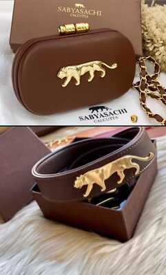 sabyasachi combo of tiger waist belt and clutch box bridal waist
