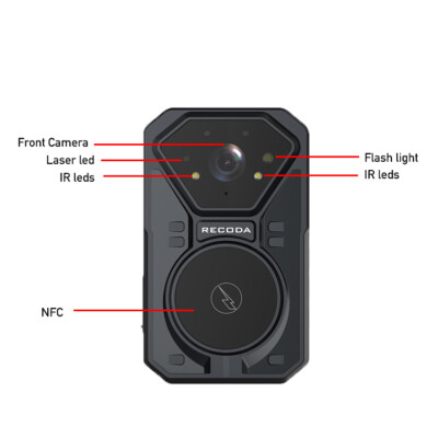 Professional 4G GPS WIFI Wornable Camera 10 Hour Recording with Face Recognition