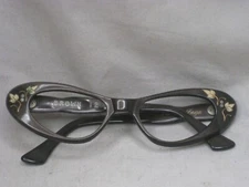 vintage ornate leaf etched Francoise Tege ? eye eyeglasses frames glasses 44/22