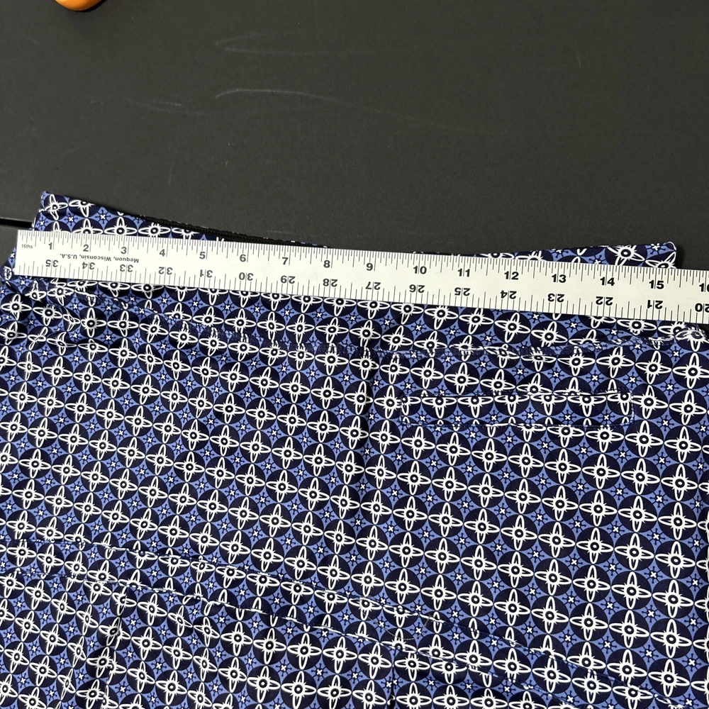 Women's Blue Geometric Tennis Skort with Hidden Pocket – Stretchy & Comfortable – Size Large – Asian Fit