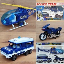 Joustra Coffret POLICE TEAM Camion Hélicoptère Moto Collection Jouet Ancien 