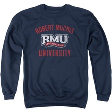 Robert Morris University Adult Crewneck Sweatshirt Colonials Logo, Navy, S-3XL