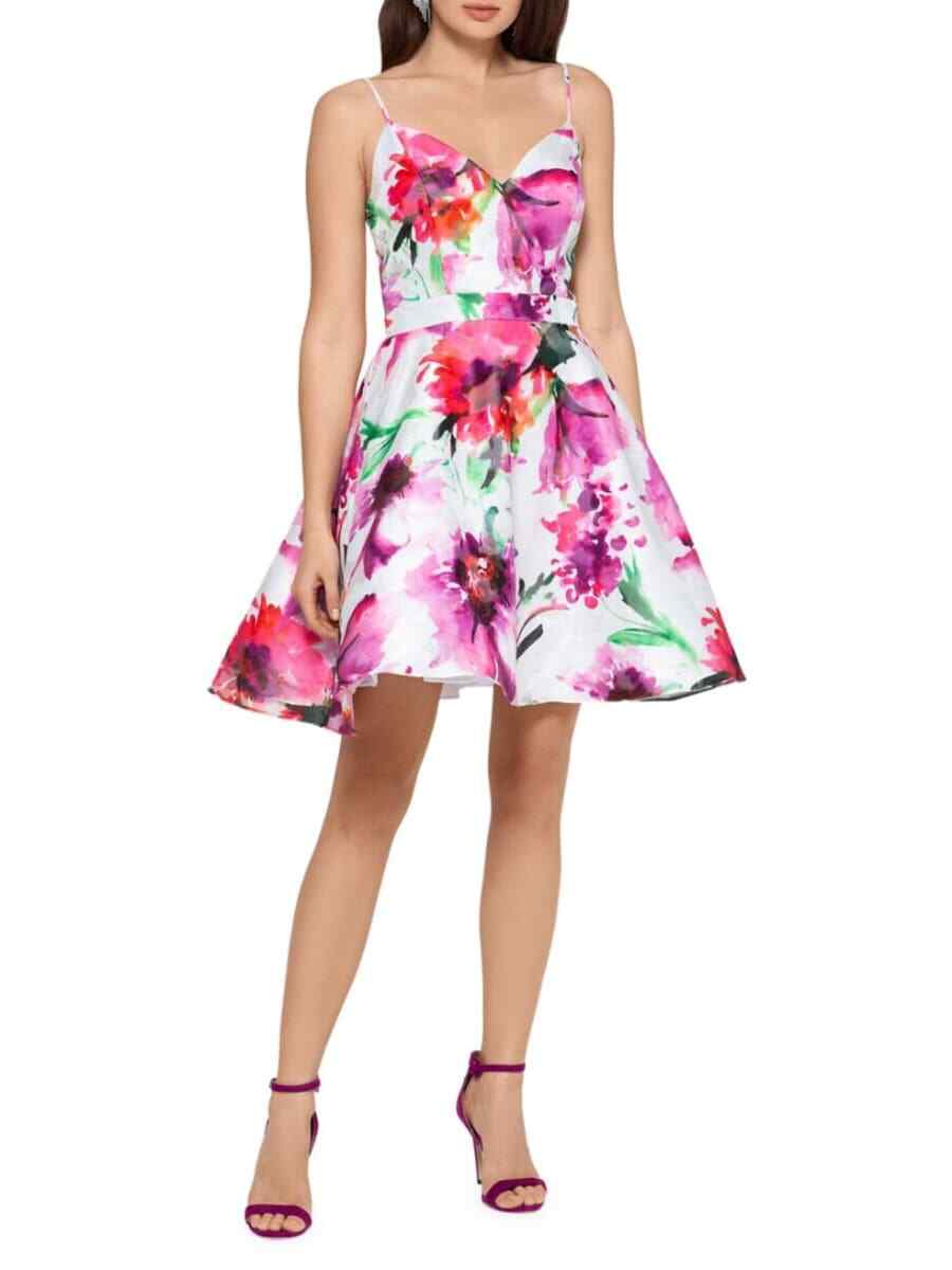 green emerald velvet dress Xscape Evenings "Gia" Floral Print Chiffon Dress 6901X