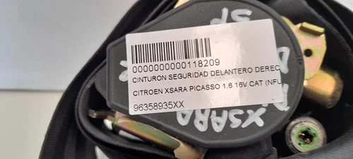 96358935XX Cintura Di Sicurezza Anteriore Destra per CITROEN XSARA PICASS 118209 - Imagen 3 de 3