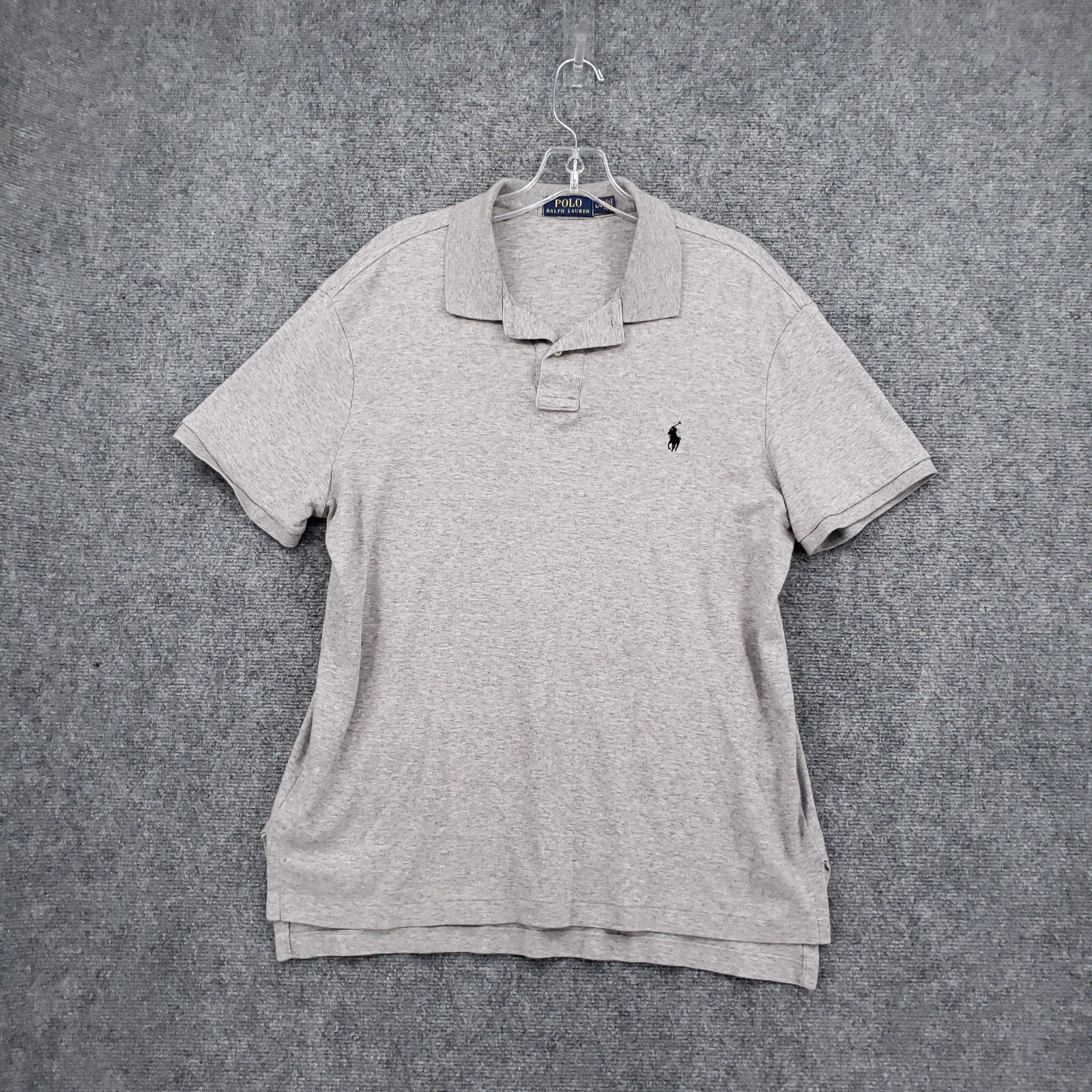 Polo Ralph Lauren Shirt Mens L Large Gray Short Sleeve Pony G Collared Rugby