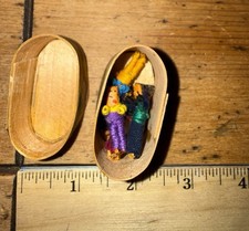 Vintage Set of 6 Guatemalan Handmade Worry Dolls With Box