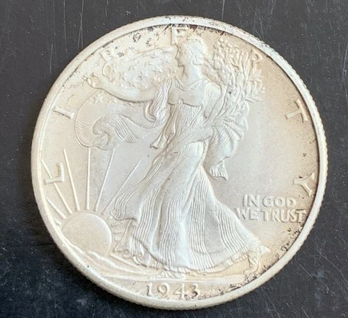 1943-D Mint BU Uncirculated Walking Liberty Half Dollar Silver