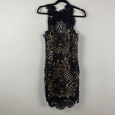 Saylor x Free People Presley Mini Dress Womens Medium Black Lace Romantic Goth